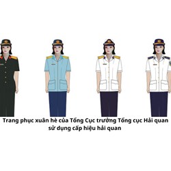 Trang phục xuân hè của Tổng Cục trưởng Tổng cục Hải quan sử dụng cấp hiệu hải quan thế nào?