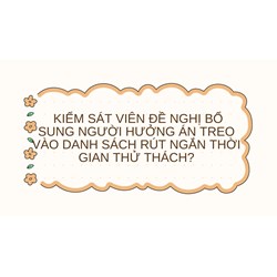 Kiểm sát viên đề nghị bổ sung người hưởng án treo vào danh sách rút ngắn thời gian thử thách?