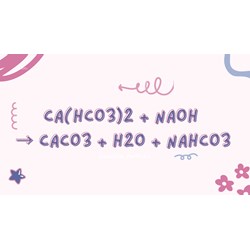 Phương trình hoá học Ca(HCO3)2 + NaOH → CaCO3 ↓ + H2O + NaHCO3