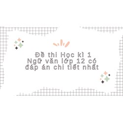 Đề thi Học kì 1 Ngữ văn lớp 12 có đáp án chi tiết nhất