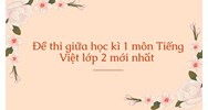 Đề thi giữa học kì 1 môn Tiếng Việt lớp 2 mới nhất