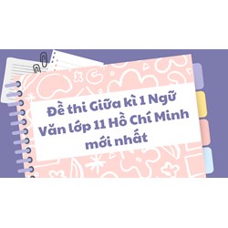 Đề thi Giữa kì 1 Ngữ Văn lớp 11 Hồ Chí Minh có đáp án mới nhất