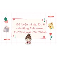 Đề luyện thi vào lớp 6 môn tiếng Anh trường THCS Nguyễn Tất Thành