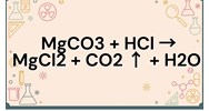 Phương trình hoá học MgCO3 + HCl → MgCl2 + CO2 ↑ + H2O