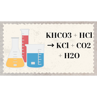 Phương trình hoá học KHCO3 ra KCl: KHCO3 + HCl → KCl + CO2 + H2O