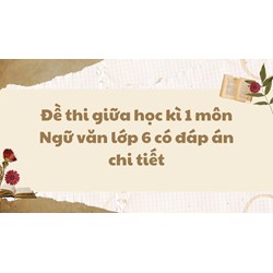 Đề thi giữa học kì 1 môn Ngữ văn lớp 6 có đáp án chi tiết