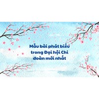 Mẫu bài phát biểu trong Đại hội Chi đoàn mới nhất
