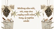 Những câu nói, stt, cap cho ngày cuối năm hay, ý nghĩa nhất