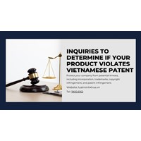 Inquiries to determine if your product violates Vietnamese patent