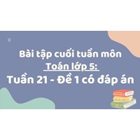 Bài tập cuối tuần môn Toán lớp 5: Tuần 21 - Đề 1 có đáp án