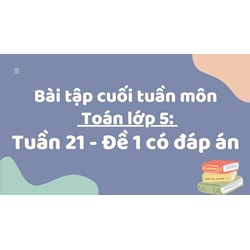 Bài tập cuối tuần môn Toán lớp 5: Tuần 21 - Đề 1 có đáp án