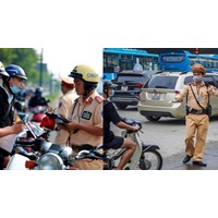 Cảnh sát giao thông đi xe biển trắng có được dừng xe xử phạt?