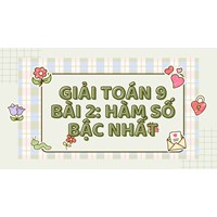 Giải Toán 9 Bài 2: Hàm số bậc nhất đầy đủ, chi tiết nhất