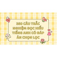 350 câu trắc nghiệm Đọc hiểu Tiếng Anh có đáp án chọn lọc