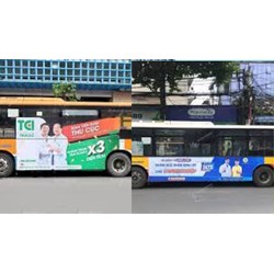 Quảng cáo dịch vụ khám chữa bệnh trên xe bus có thể đặt ở mặt nào?