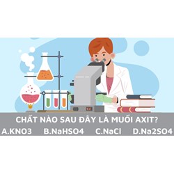 Chất nào sau đây là muối axit?. A. KNO3. B NaHSO4. C. NaCl. D. Na2SO4