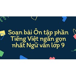 Soạn bài Ôn tập phần Tiếng Việt ngắn gọn nhất Ngữ văn lớp 9