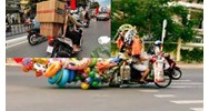 Ngồi sau xe máy mang vác vật cồng kềnh thì bị phạt bao nhiêu tiền?