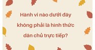 Hành vi nào dưới đây không phải là hình thức dân chủ trực tiếp?