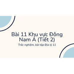 Trắc nghiệm, bài tập Địa lý 11 - Bài 11 Khu vực Đông Nam Á (Tiết 2)