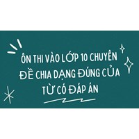 Ôn thi vào lớp 10 chuyên đề Chia dạng đúng của từ có đáp án