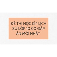 Đề thi Học kì 1 Lịch sử lớp 10 có đáp án mới nhất