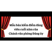 Mẫu bản kiểm điểm đảng viên cuối năm của Chánh văn phòng Đảng ủy