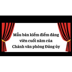 Mẫu bản kiểm điểm đảng viên cuối năm của Chánh văn phòng Đảng ủy