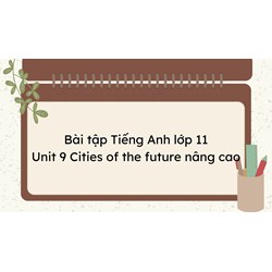 Bài tập Tiếng Anh lớp 11 Unit 9 Cities of the future nâng cao