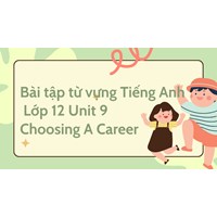 Bài tập từ vựng Tiếng Anh lớp 12 Unit 9 Choosing A Career có đáp án