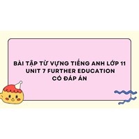 Bài tập Từ vựng Tiếng Anh lớp 11 Unit 7 Further Education có đáp án
