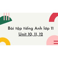 Bài tập tiếng Anh lớp 11 Unit 10, 11, 12 có đáp án chi tiết