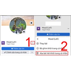 Cách thêm, xóa/bỏ ghim bài hát trên tiểu sử trang cá nhân Facebook