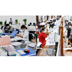 Cán bộ nghiệp vụ thuộc bộ phận kho quỹ thực hiện in các báo cáo tại hệ thống CMO