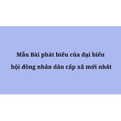 Mẫu Bài phát biểu của đại biểu hội đồng nhân dân cấp xã mới nhất