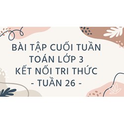 Bài tập cuối tuần Toán lớp 3 Kết nối tri thức - Tuần 26 có đáp án