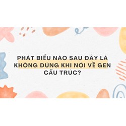 Phát biểu nào sau đây là không đúng khi nói về gen cấu trúc?