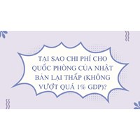 Tại sao chi phí cho quốc phòng của Nhật Bản lại thấp (không vượt quá 1% GDP)?