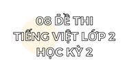 08 đề thi Tiếng Việt lớp 2 học kỳ 2 Chân trời sáng tạo năm 2024