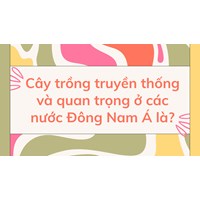 Cây trồng truyền thống và quan trọng ở các nước Đông Nam Á là?