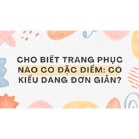 Cho biết trang phục nào có đặc điểm: Có kiểu dáng đơn giản?