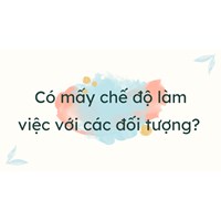 Có mấy chế độ làm việc với các đối tượng? Tin học lớp 12