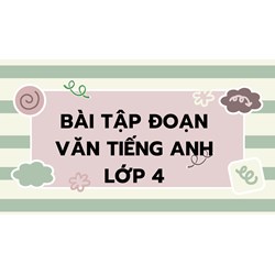 Bài tập đoạn văn tiếng Anh lớp 4 có đáp án mới nhất 2024