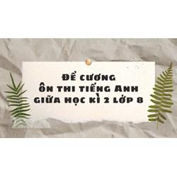 Đề cương ôn thi tiếng Anh giữa học kì 2 lớp 8 đầy đủ, chi tiết nhất
