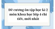 Đề cương ôn tập học kì 2 môn Khoa học lớp 4 chi tiết, mới nhất