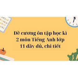 Đề cương ôn tập học kì 2 môn Tiếng Anh lớp 11 đầy đủ, chi tiết