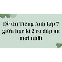 Đề thi Tiếng Anh lớp 7 giữa học kì 2 có đáp án mới nhất