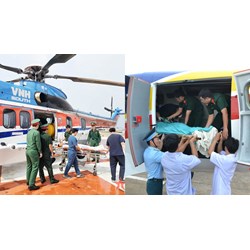 Vận chuyển người bệnh trên các vùng biển đảo bằng máy bay quân sự