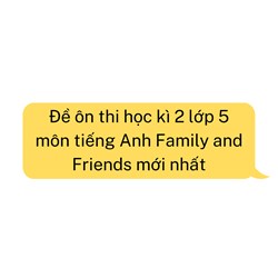 Đề ôn thi học kì 2 lớp 5 môn tiếng Anh Family and Friends mới nhất