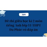 Đề thi giữa học kì 2 môn tiếng Anh lớp 11 THPT Đa Phúc có đáp án
